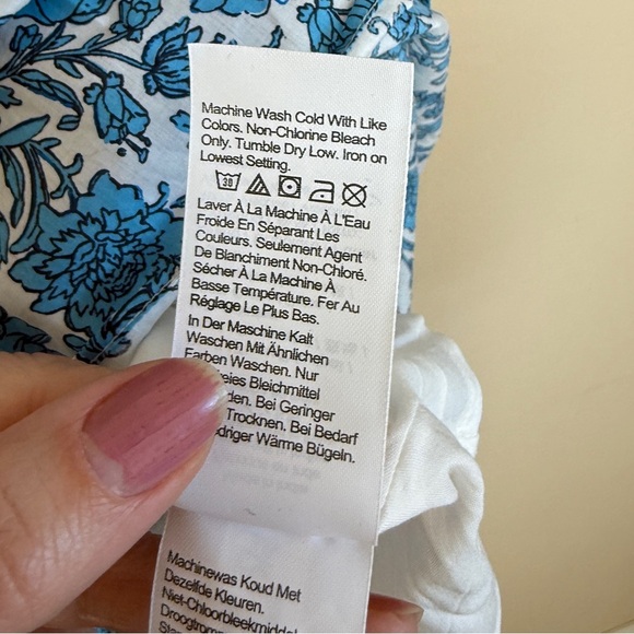 JCREW V Neck Puff Sleeve Midi Dress Blue Bloom Floral Print Prairie Cottagecore - Picture 12 of 13